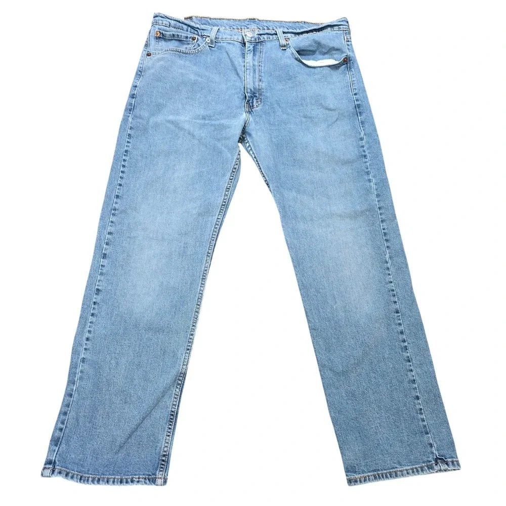 Levis 505 Regular Fit Jeans Men's Size 38x30 Bkue Medium Wash Straight Leg Denim